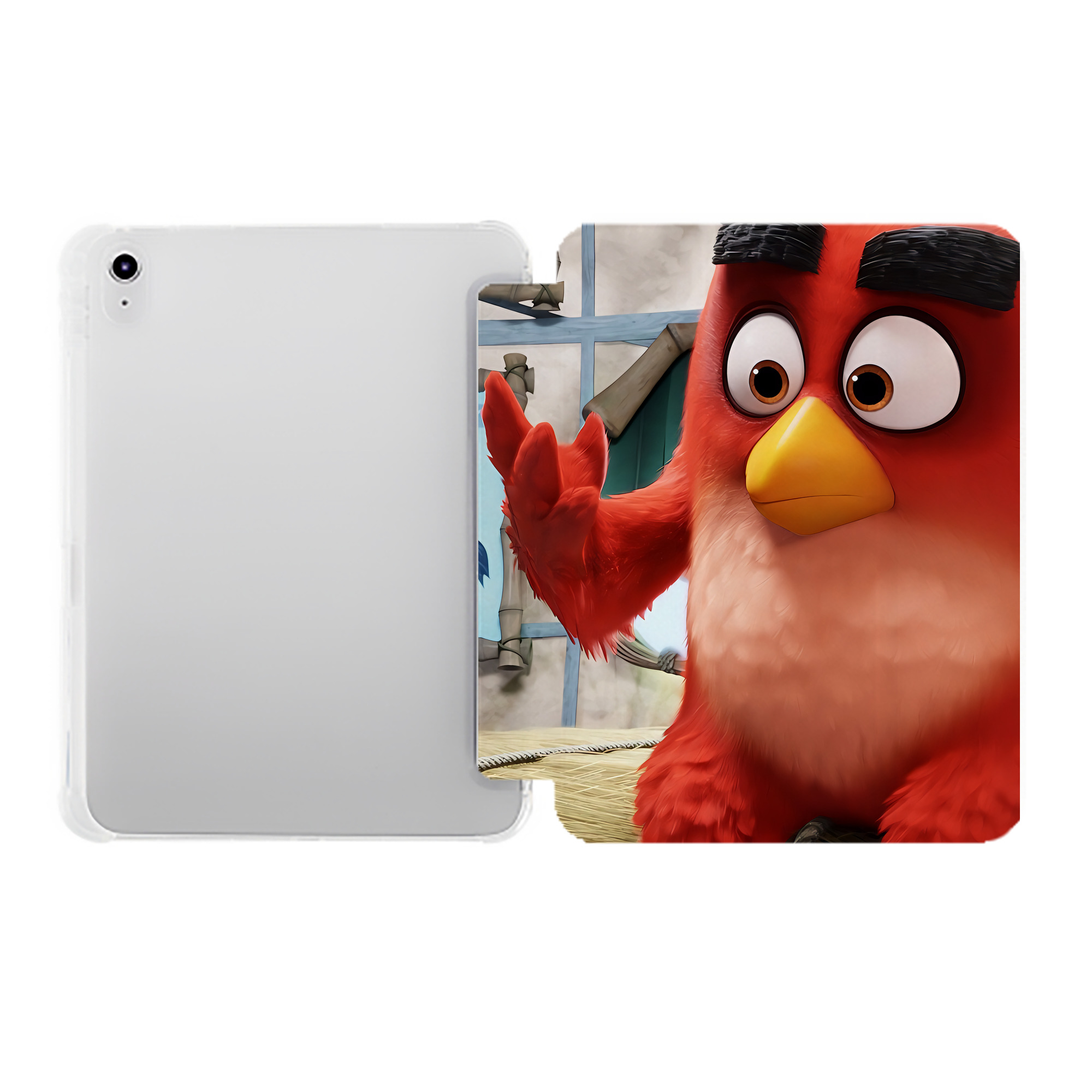 （画像用） Angry Birds アングリーバード IPad ケース ペン収納付き 三つ折りスタンド PUレザー×シリコン 対応機種9.5/10.5/10.9インチ